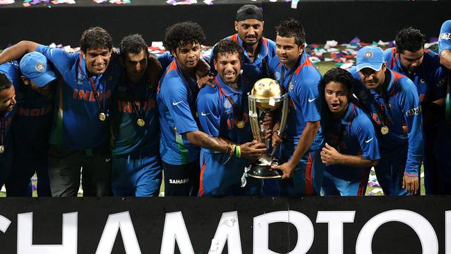 India defeated Sri Lanka in the final of the 2011 World Cup in Mumbai. Picture: Getty Images