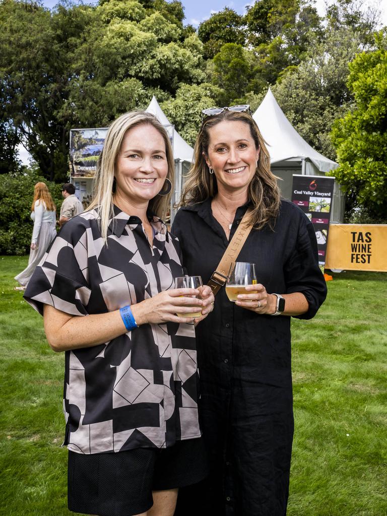 Tess Beechey and Anna Ingham. TAS Wine Festival. Picture: Caroline Tan