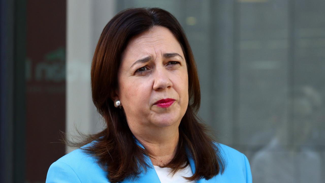 Queensland Premier Annastacia Palaszczuk speaks outside 1 William Street after this mornings National Cabinet. Friday 22nd January 2021 Picture David Clark