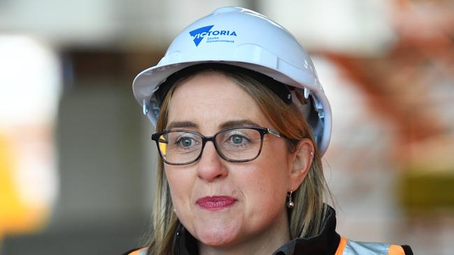 Jacinta Allan faced questions on the Metro Tunnel cost overruns. Picture: AAP Image/James Ross