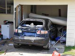 Residents had a rude awakening at 1am on Monday morning when a car rammed into their house. Picture: Trish Bowman