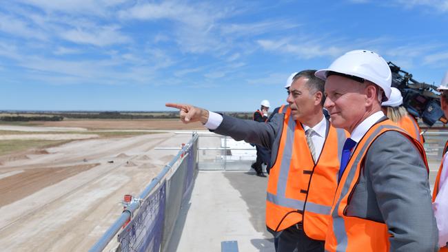 Then-South Australian premier Jay Weatherill with Sam Shahin at The Bend in 2017. Picture: AAP/David Mariuz.