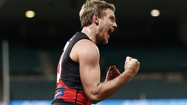 Darcy Parish celebrates his matchwinning goal. Picture: Getty