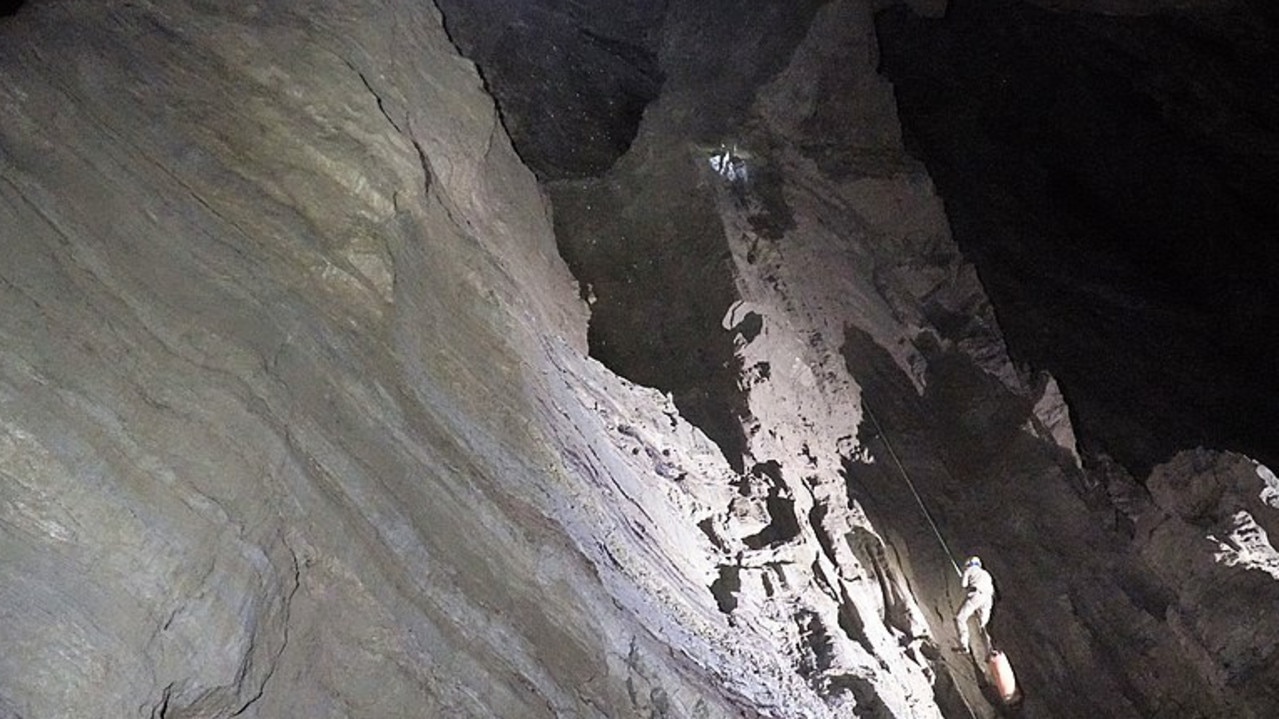 A team of cavers narrowly escaped a flood caused by a rainstorm in 2018. Picture: Supplied