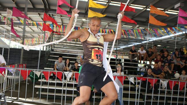 One of the Faifield Warrior contestants tests himself. Picture: Robert Pozo