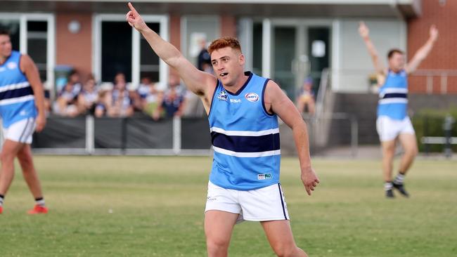 Aaron Williams celebrates one of his four goals.Picture: George Sal