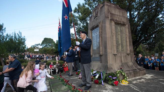 Pictures from the ANZAC Dawn Service at Wahroonga Memorial Park taken on 25th April 2018. (AAP Image / Julian Andrews).