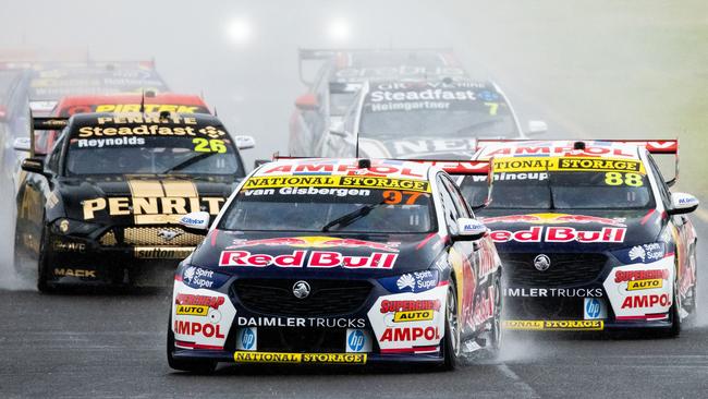 Shane van Gisbergen drives the #97 Red Bull Ampol Holden Commodore ZB during race 3 of the Sandown SuperSprint. Picture: Getty Images