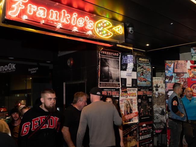 SYDNEY, AUSTRALIA - NewsWire Photos DECEMBER 11, 2022: Iconic Sydney rock n roll venue Frankie's Pizza threw it's farewell bash on Sunday 11 December, 2022,  after being forced to close its doors to make way for a new metro station.  Picture: NCA NewsWire / James Mort