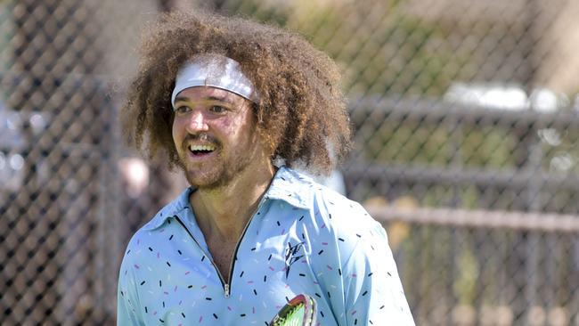 RANCHO MIRAGE, CA - MARCH 07: Singer RedFoo plays tennis at 13th Annual Desert Smash benefitting St. Jude Children's Research Hospital on March 7, 2017 in Rancho Mirage, California. (Photo by Rodin Eckenroth/WireImage)