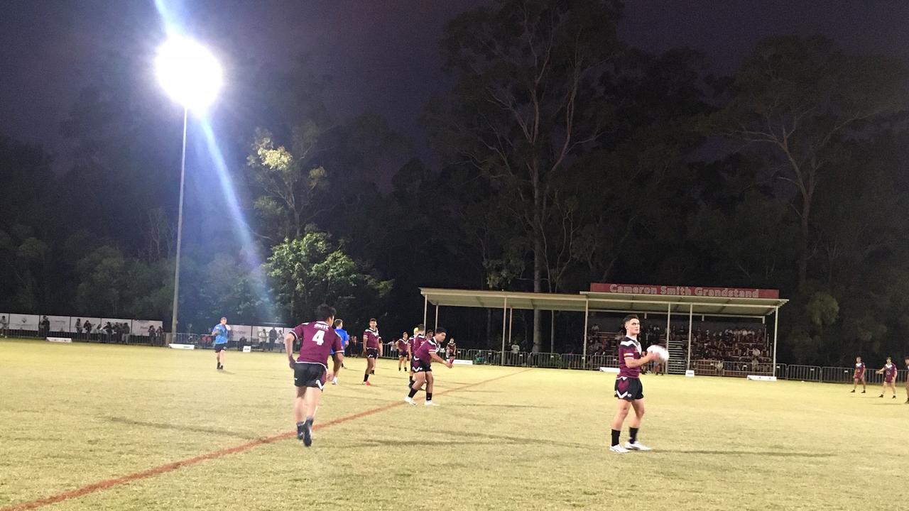 Marsden SHS prepare to restart in the Walters Cup clash.