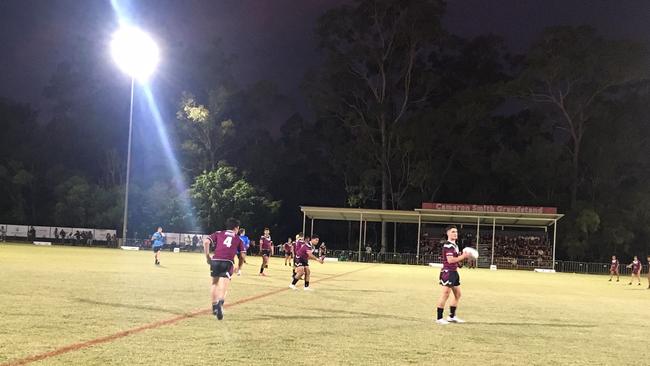 Marsden SHS prepare to restart in the Walters Cup clash.