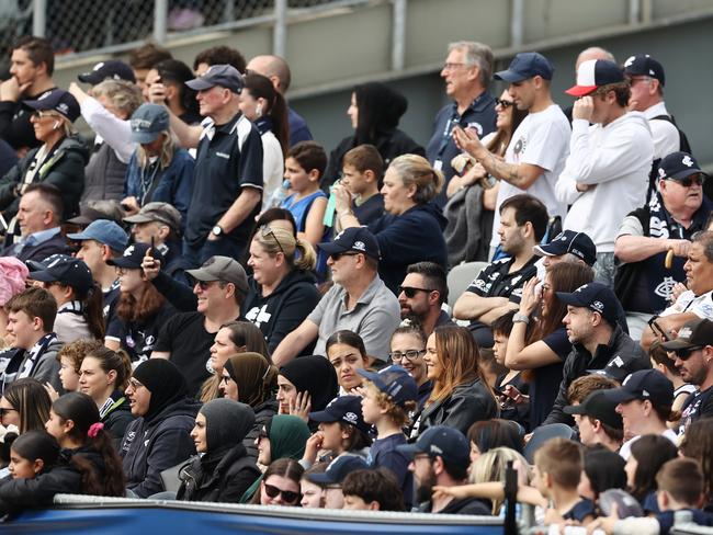 Blues fans face paying inflated prices to fly to Brisbane on Saturday. Picture: Michael Klein