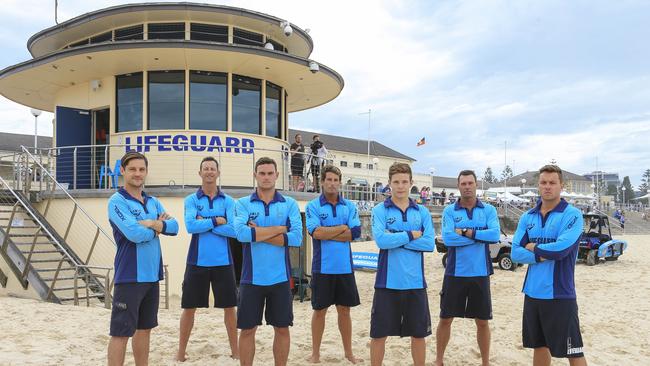 The team in a publicity shot for season 11 of Bondi Rescue TV program.