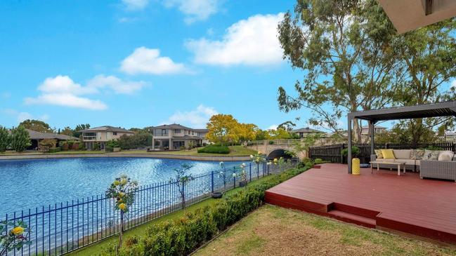 A waterfront perch with blue views adds to the home’s appeal.