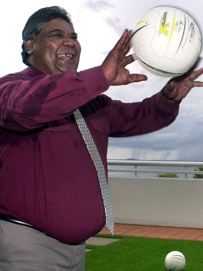 Minister John Ah Kit joins in at the launch of national netball in Darwin . Picture: Susan Bown