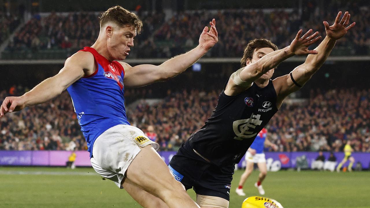 The Blues defender says he got his fingertips to it. Picture: Daniel Pockett/Getty Images