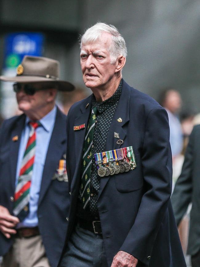 Vietnam veteran Rob Thorpe in Brisbane for the 2023 ANZAC Day March. Picture: NCA NewsWire / Glenn Campbell