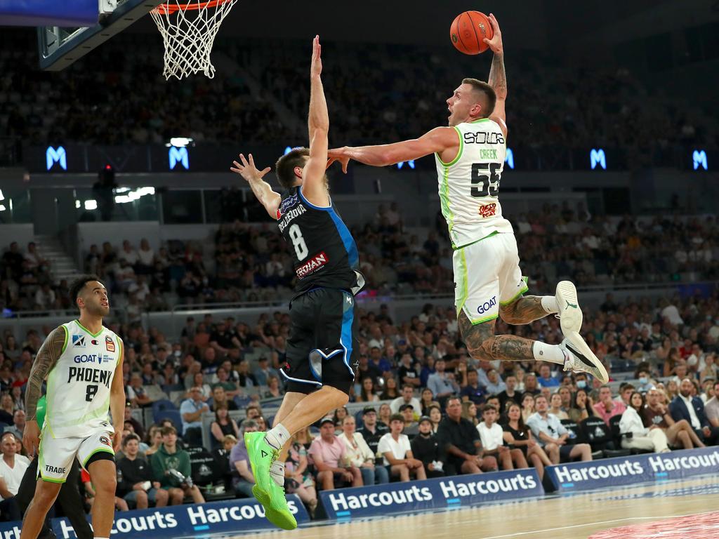 Mitch Creek’s famous Throwdown dunk on Matthew Dellavedova went global. Picture: Getty Images