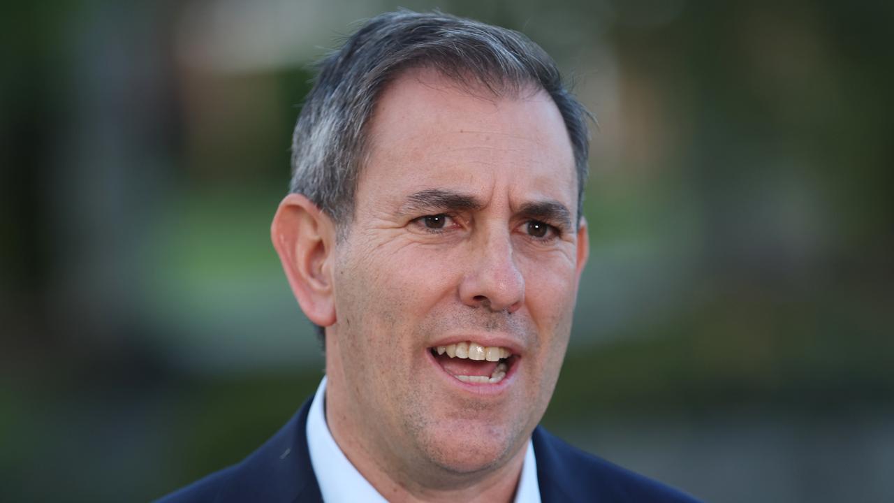 Federal Treasurer Jim Chalmers speaking in Springwood after the LNP released there costing for the Federal election. Pic Annette Dew