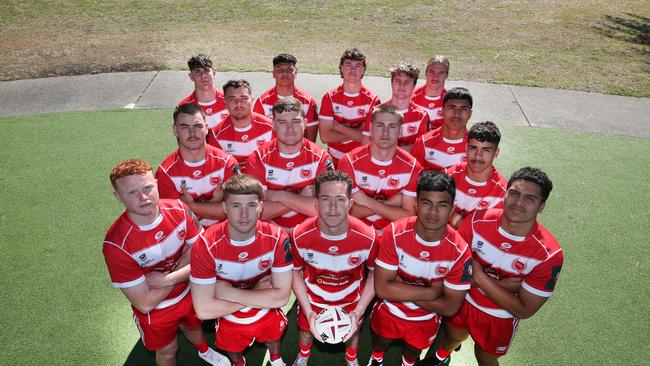 Palm Beach Currumbin State High School senior rugby league side at training. Picture Glenn Hampson