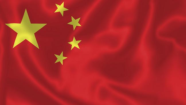 Chinese flag flowing in the wind.sdd