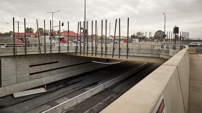 Construction of a South Rd underpass in Hindmarsh, as part of the Torrens to Torrens project. Picture: Matt Loxton