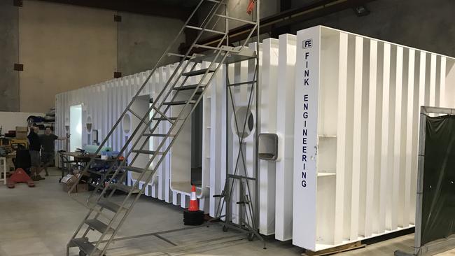 The new hyperbaric chamber being installed in the redevelopment of the Royal Hobart Hospital. Picture: CORRY VAN DEN BROEK