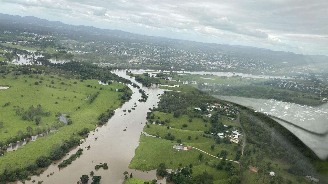 Photos of flooding around Gympie captured by Paul McKeown, chief pilot Wide Bay Air Charter.