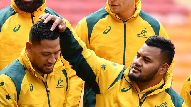 Taniela Tupou (right) has been a staunch supporter of Israel Folau. Picture: AAP