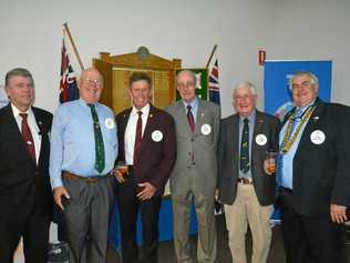 Past presidents of Roma Rotary, Paul Anderson, Greg Shaw, Russell Grulke, Noel Dillon, Barry McCabe and Peter Moloney. Picture: Molly Hancock