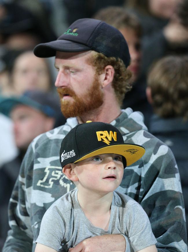 Nitro Circus at Kardinia Park on March 7, 2022. Stunts, crowd reactions, fireworks, plenty of colour. Picture: Mark Wilson