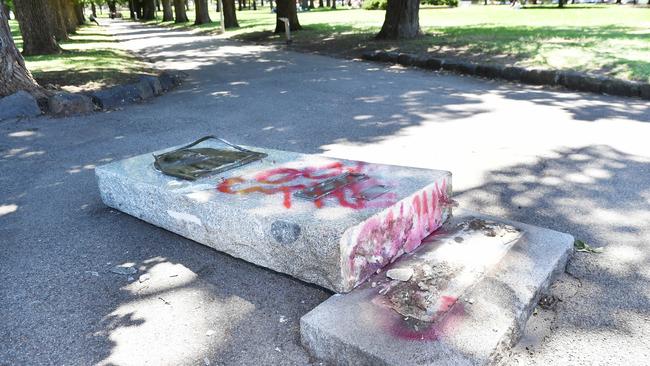 The Captain Cook Memorial at Edinburgh Gardens has been vandalised multiple times. Picture: Josie Hayden