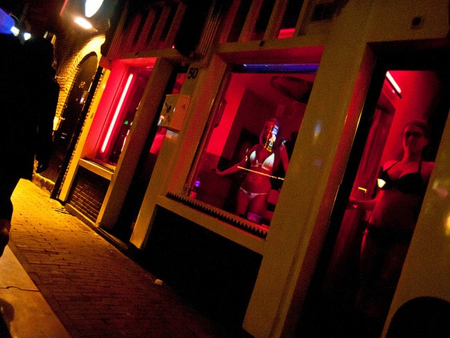 A window display in the city's Red Light District