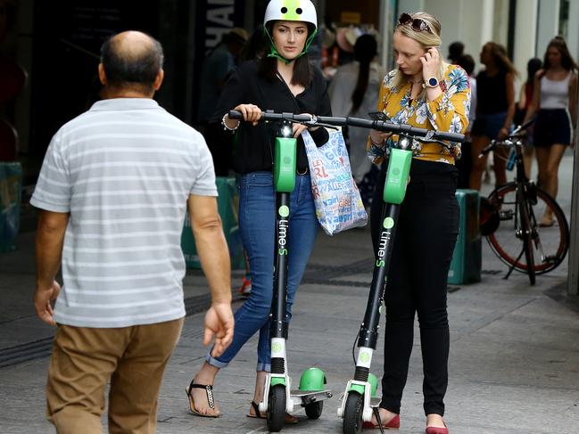 Lime scooters have proved a hit in Brisbane’s inner suburbs. Picture: David Clark/AAP