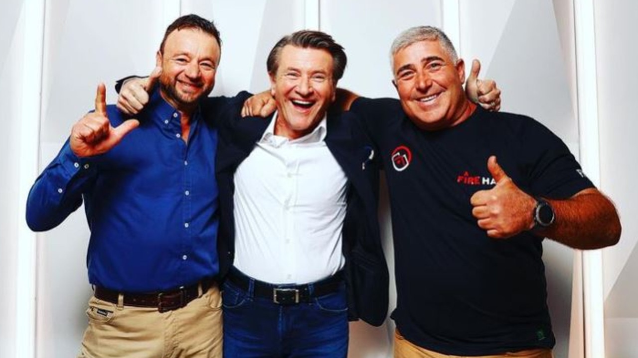 The Franks with Canadian investor Robert Herjavec after securing $150,000 in investment on Shark Tank. Picture: Instagram