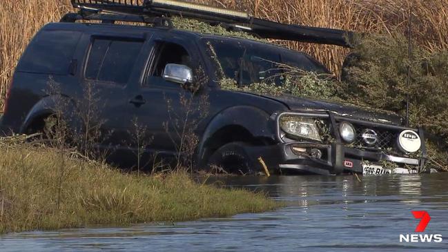 The car has since been towed for the scene. Picture: 7NEWS Adelaide