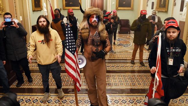 Donald Trump supporters enter the US Capitol during the siege. AFP.