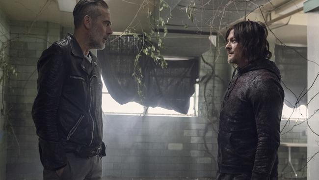 Jeffrey Dean Morgan, left, and Norman Reedus in The Walking Dead.