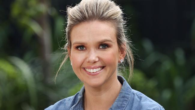 Pictured at her home in Sydney is Channel 7 presenter Edwina Bartholomew with her daughter Molly.Edwina has announced on breakfast television that she is pregnant with her second child.Picture: Richard Dobson