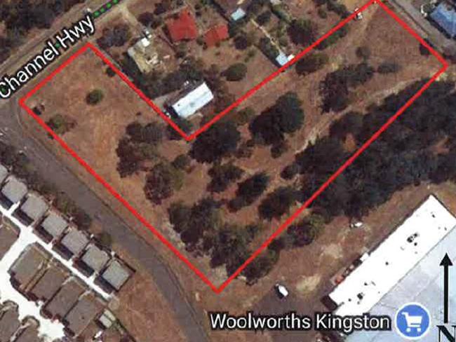 The approximate site of the Kingston Town Shopping Centre housing development at 99 Channel Highway. Picture: SUPPLIED