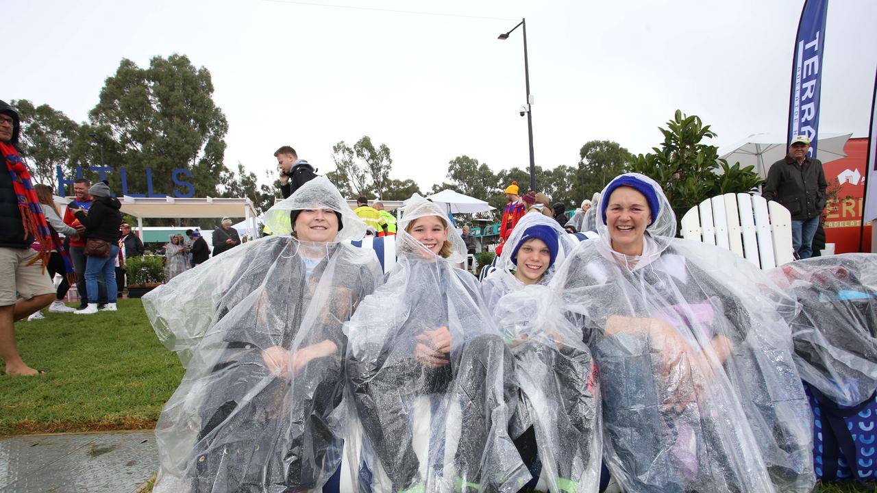 Footy fans soak up the action in SA for Saturday’s offering of Gather Round clashes. Picture: Brett Hartwig