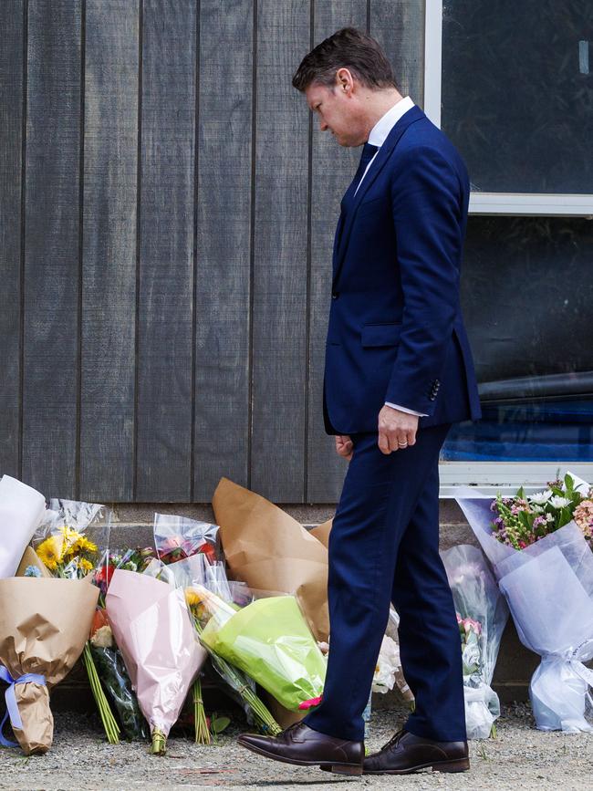 Deputy premier and minister for education, Ben Carroll, paid his respect at the school. Picture: NewsWire / Aaron Francis