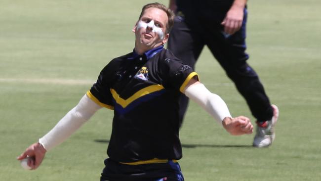 VSDCA Cricket: St Bernard's v Box Hill St Bernard's bowler Luke Davis.Picture: Stuart Milligan