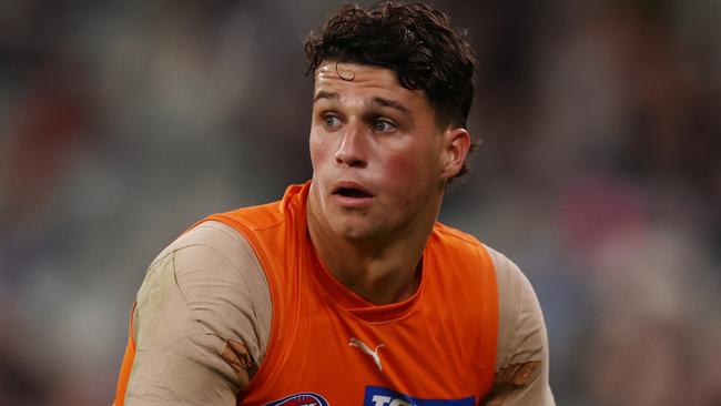 MELBOURNE. 14/05/2023.  AFL. Round 9. Collingwood vs GWS Giants at the MCG.   Finn Callaghan of the Giants  .  Pic: Michael Klein