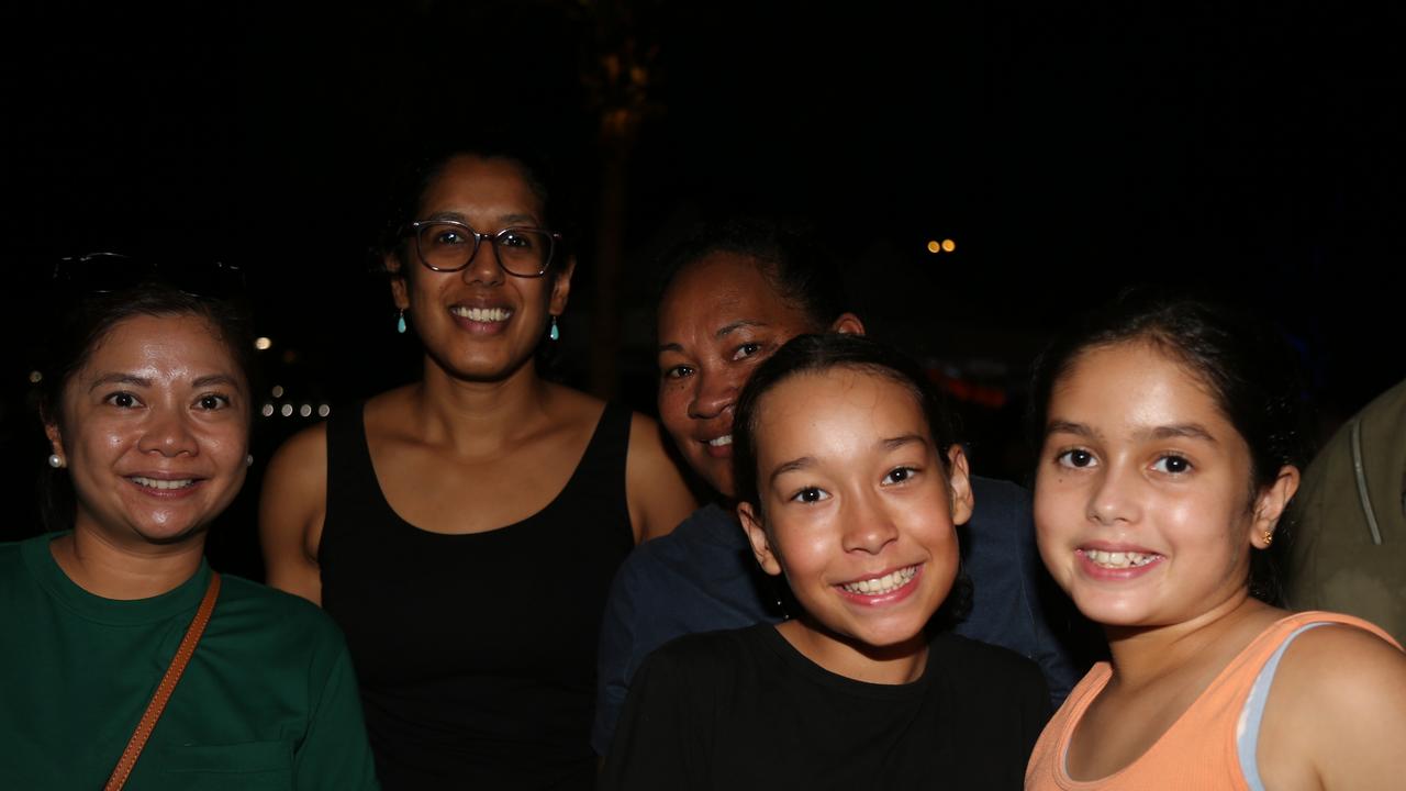 Charo, Lucy, Elsie, Shaylee and Saoirse celebrate the last night of Chinese New Year festivities in Cairns. Picture: Kate Stephenson