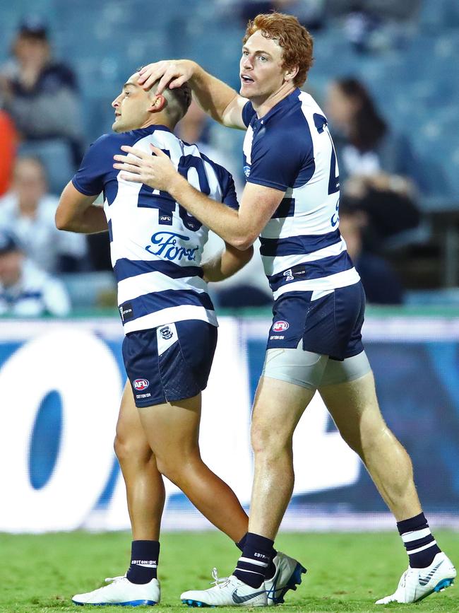 Luke Dahlhaus and Gary Rohan will debut for Geelong on Friday. Picture: Getty Images. 