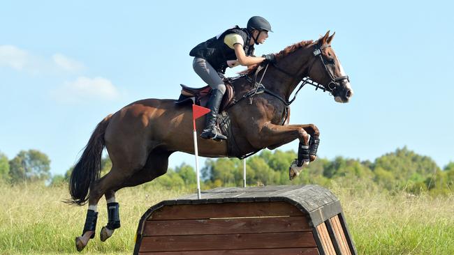 Caitlyn Fischer riding Ralphie in February 2016