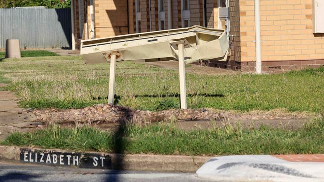 The man also smashed into this letterbox on Elizabeth Street. Picture: Russell Millard