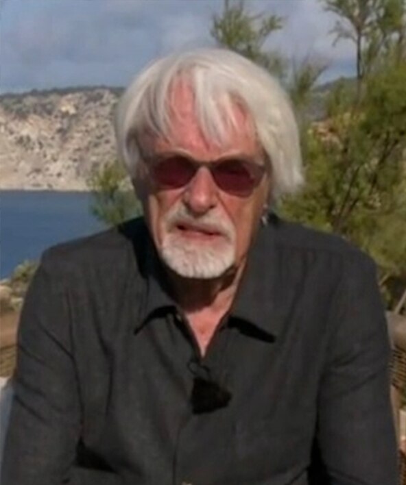 Bernie Ecclestone was in sunny Ibiza when he gave the bizarre TV interview.